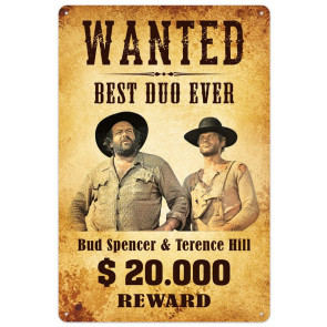 Bud Spencer & Terence Hill Blechschild Wanted 20 x 30 cm
