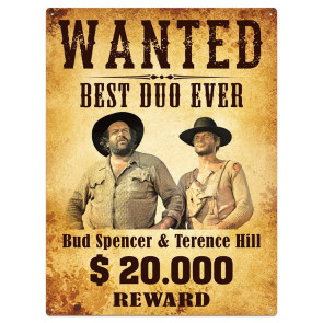 Bud Spencer & Terence Hill Blechschild Wanted 30 x 40 cm