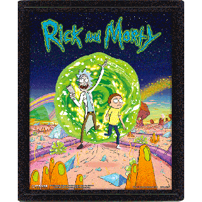 Rick and Morty 3D-Effekt Poster Set im Rahmen Portal 26 x 20 cm (3)