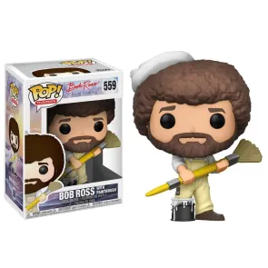 The Joy of Painting POP! Television Vinyl Figur Bob Ross with Paintbrush 9 cm