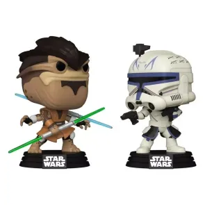 Star Wars: The Clone Wars POP! Vinyl Wackelkopf Figuren 2er-Pack Pong Krell vs. Captain Rex 9 cm