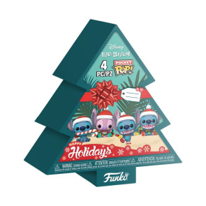 Lilo&Stitch Holiday 2025 Pocket POP! Vinyl Schlüsselanhänger 4er-Pack Tree Holiday Box 4 cm