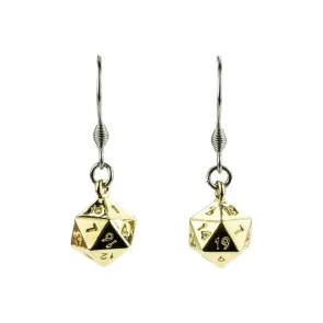 Lair Wear Würfel-Ohrringe D20 Gold Metal