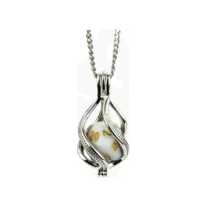 Lair Wear Caged Dice Halskette D20 Marble Black & White mit Gold