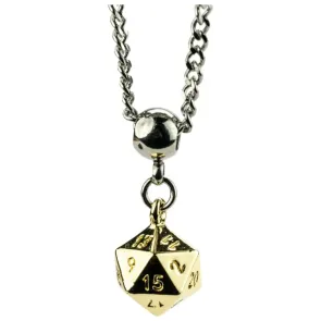 Lair Wear Caged Dice Halskette D20 Gold Metal