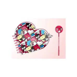 Sanrio Heart Diary & Pen Geschenk-Set Hello Kitty Friends Multicolour