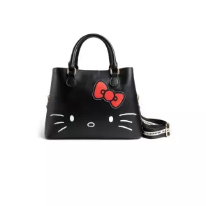 Hello Kitty Print Handtasche Schwarz PU-Leder
