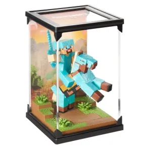 Minecraft Figur Diorama Diamond Armor Steve und Pferd 18 cm