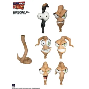 Earthworm Jim Zubehör-Set Wave 1: Worm Body & Jim Heads Accessory Pack