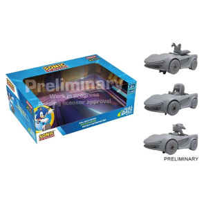 Sonic the Hedgehog Pull & Speed Auto mit Rückziehmotor Sonic Racing CrossWorlds - Pack of 3