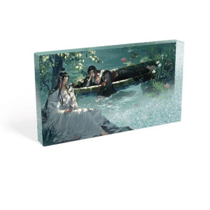 Grandmaster of Demonic Cultivation Acryl Block mit Glitzer Wei Wuxian & Lan Wangji Lotus Pond 17 x 10 cm