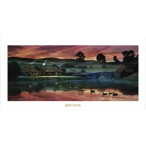 Herr der Ringe Kunstdruck Return to the Green Dragon Inn 59 x 42 cm