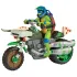 Teenage Mutant Ninja Turtles: Mutant Mayhem Drive N Kick Action Figur Leonardo & Motorrad 11 cm 