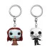 Nightmare before Christmas POP! Vinyl Schlüsselanhänger 2er-Pack Holiday Jack & Sally 4 cm