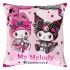 Sanrio Pink Black Party Series Kissen Kuromi & My Melody 35 x 35 cm  