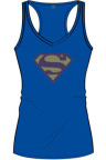 Superman Girlie Tank Top Strass Logo blau
