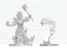 Dungeons & Dragons Nolzur's Marvelous Miniatures Miniatur unbemalt Flammendes Skelett & Flammenschädel 14 cm