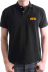 Iron Man Polo Shirt Logo Text schwarz