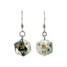 Lair Wear Würfel-Ohrringe D20 Marble Black & White mit Gold